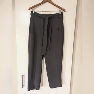 Wilfred Crepe Tie-Front Pant in Peppercorn Grey, size 10